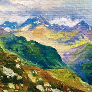 Mountain Study 1 - Original Oil on Canvas Board Painting by Award-Winning Artist Christina Symes
