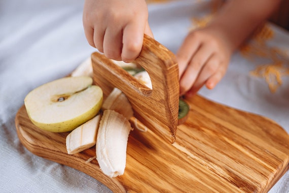 2X cuchillo y tabla de cortar montessori para niños. 100% hecho a