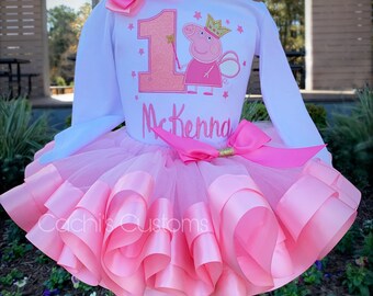 peppa pig tutu birthday outfit
