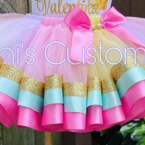 Princess Tutu Only | Ribbon Birthday Tutu |  Rainbow Tutu