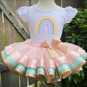 Boho Rainbow Birthday Tutu Outfit