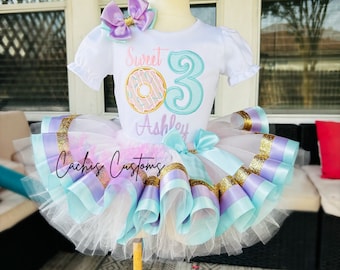 Donut Birthday Outfit - Donut Sweet Third Birthday Outfit