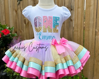 Ice Cream Birthday Outfit | Sweet One Birthday Tutu | Two Sweet Birthday