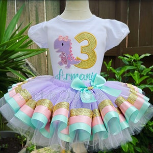 Dino Birthday Outfit | Dinosaur Birthday Tutu | Any Age Dino Outfit