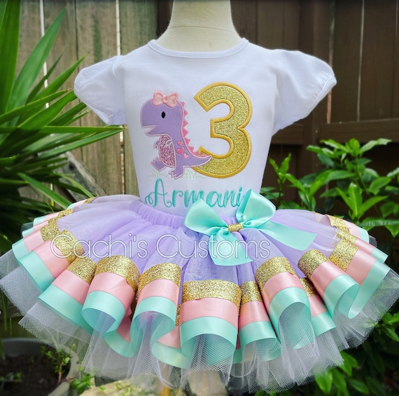 dinosaur birthday dress Dinosaur tutu set-Dinosaur outfit-Dinosaur dress-Dinosaur birthday outfit-3  rex tutu set