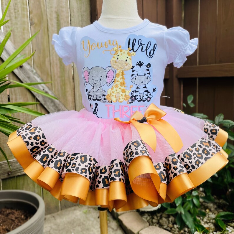Young Wild and Three Birthday Outfit Wild One Tutu Safari Etsy