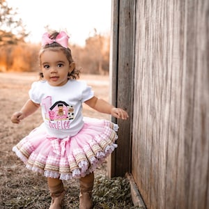 Farm Birthday Tutu Set - Rodeo Tutu - Western Tutu Set - Barn Animals Birthday - Cowgirl Birthday Tutu Outfit