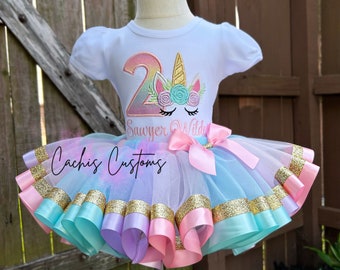 Unicorn Birthday Outfit - Unicorn Tutu - Unicorn Shirt