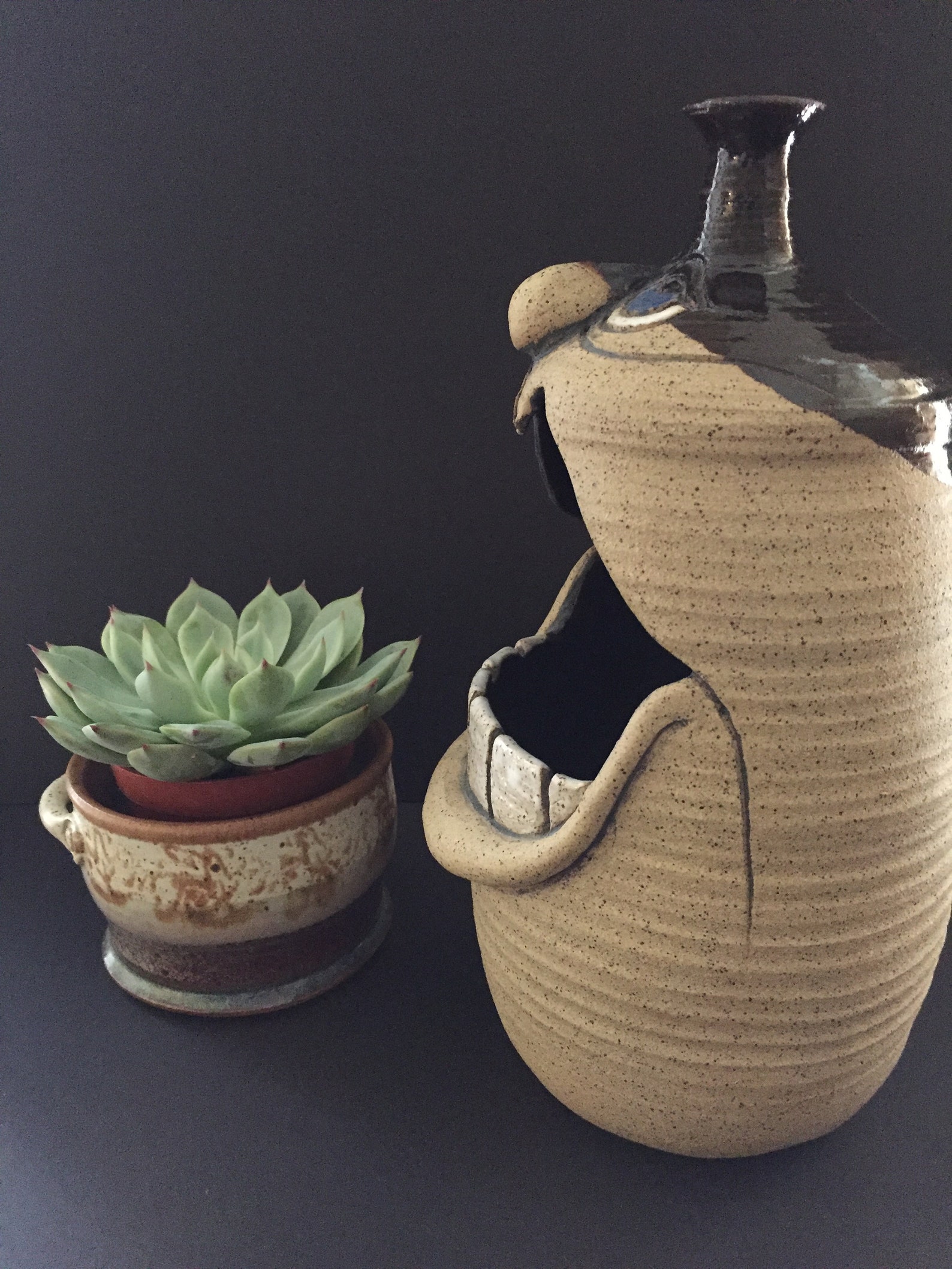 ART POTTERY Funny Face From 1990 Planter Etsy