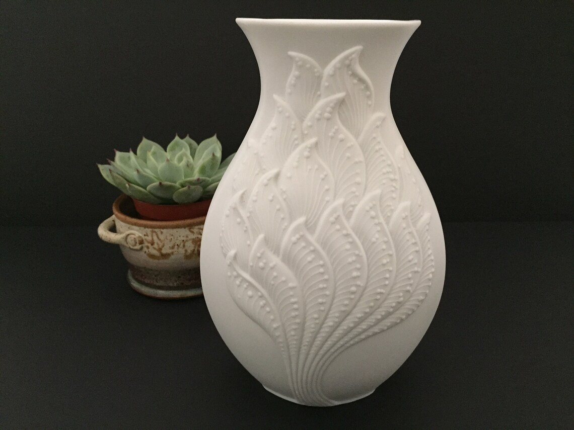 Kaiser Vase West German Porcelain Bisque Vase Etsy