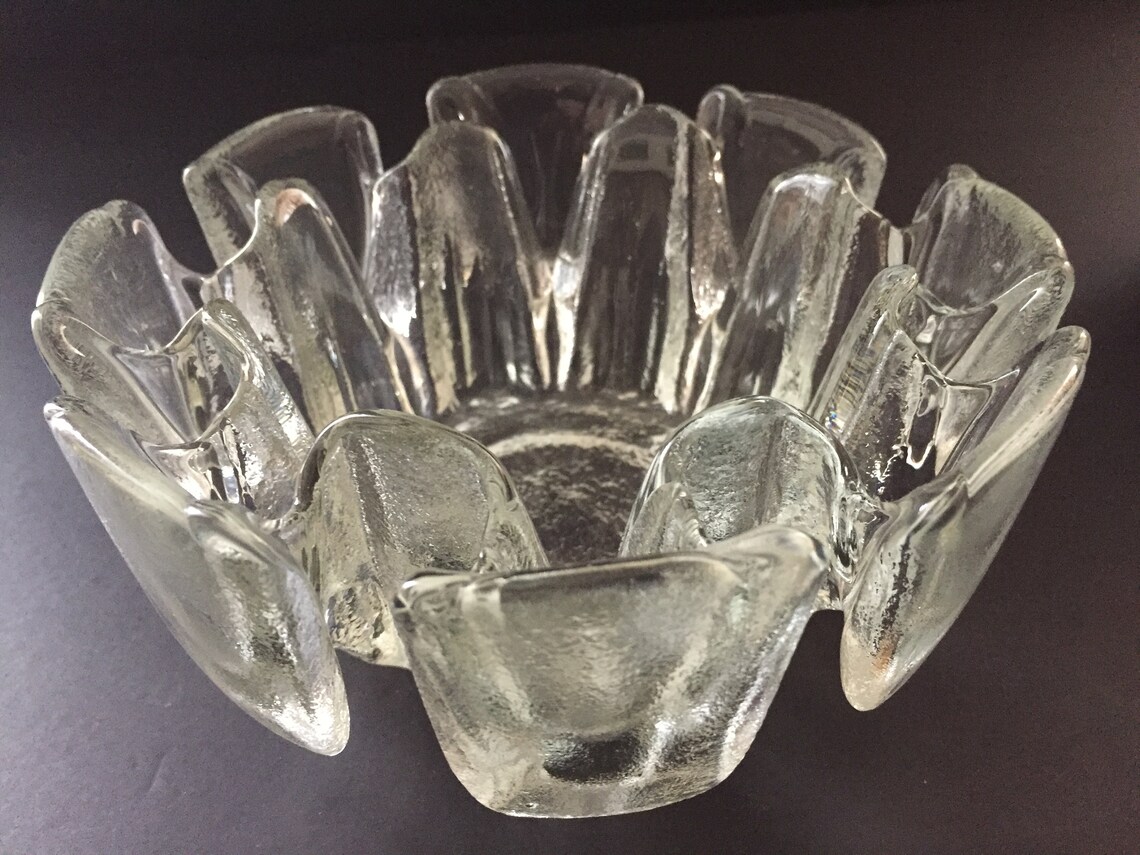 Vintage VIKING GLASS Bowl in Ravenhead Glass Mid Century Etsy