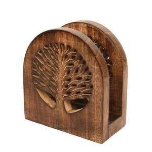 Serviettenhalter aus Holz mit Holzbrettspiel Rundes Labyrinth