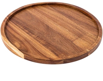 Wooden Round Tray Versatile Home Decor Accent for Serving and Display Small Wooden Serving Tray, Candle Holder Tray Home Decor, 10inch round