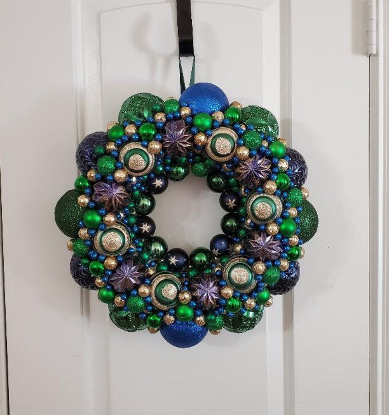 A004 Blue and Green Wreath Etsy