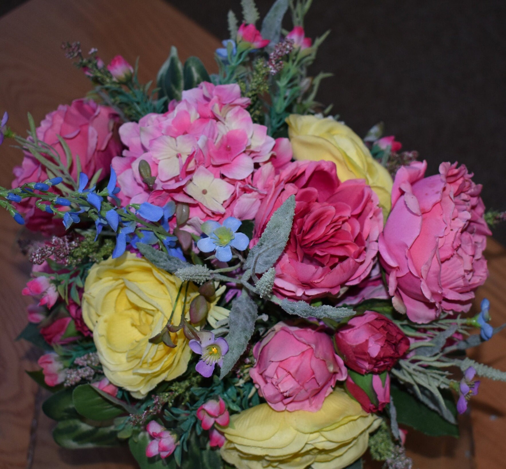 Yellow and Pink Flower Arrangement Etsy