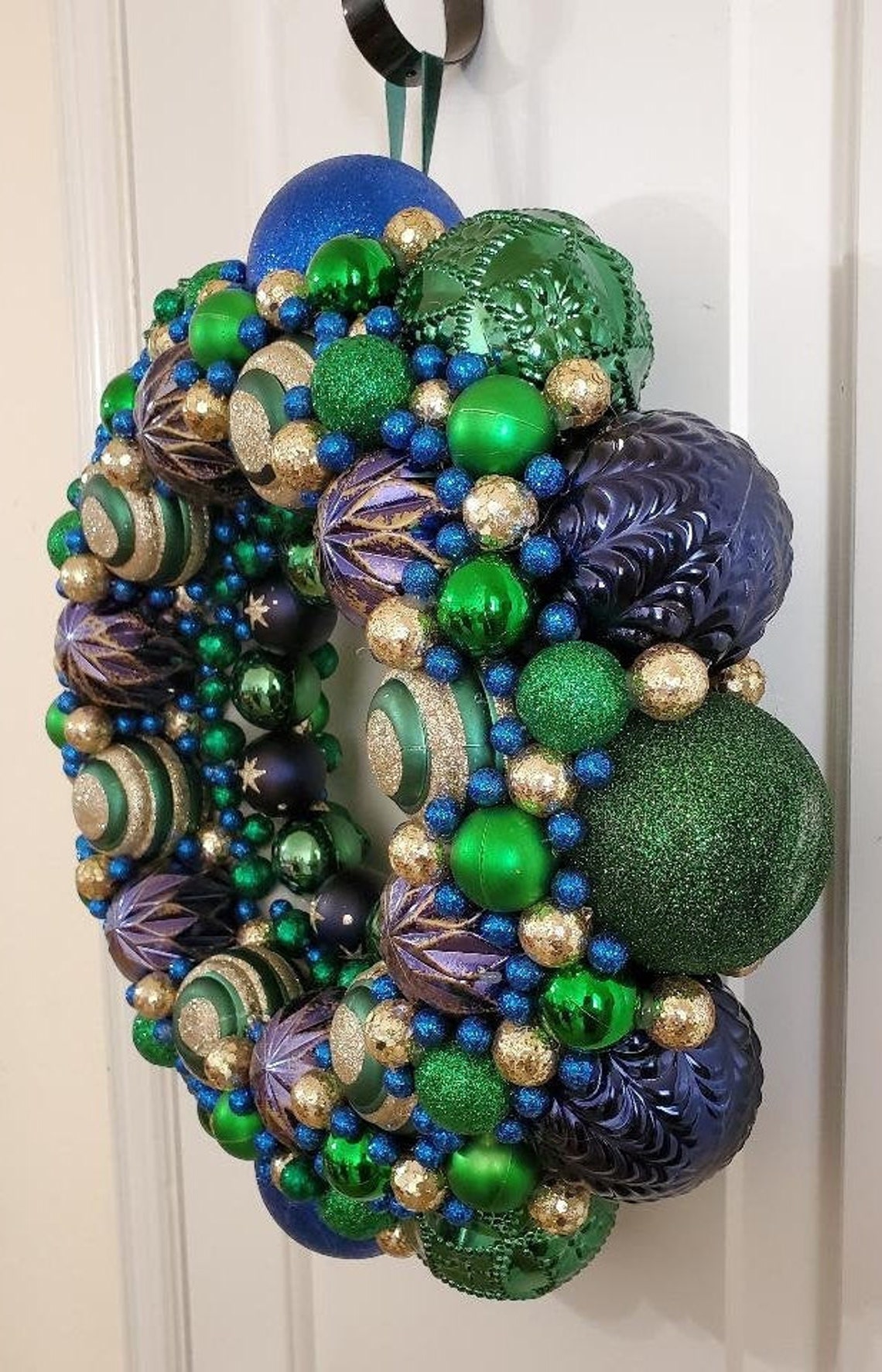 A004 Blue and Green Wreath Etsy