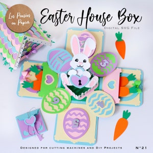 EASTER HOUSE Box SVG Easter Eggs Hunt Game Istant Download Christmas Svg Project for Cricut, Scanncut, Silhouette Exploding Box svg image 2