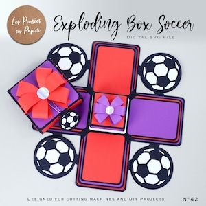 Caja de fútbol EXPLOSIVA - SVG 3D | Descarga instantánea | Proyecto para Cricut, Scanncut y Cameo - LPPSVG