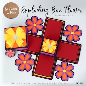 EXPLODING Box Flower - 3D SVG | Instant Download | Explosion box | Project for Cricut, ScanNcut, Silhouette | LPPSVG