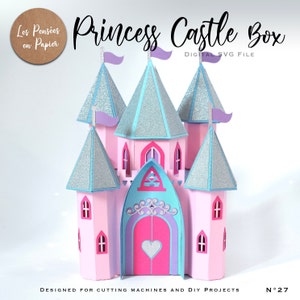 PRINSES Kasteel - 3D SVG | Direct downloaden | Exploderende doos kasteel | Project voor Cricut, Scanncut, Cameo - LPPSVG