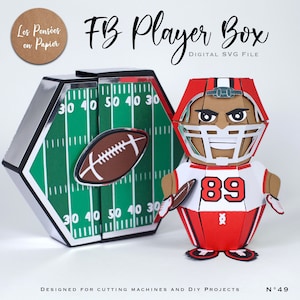 FB Player Box - 3D SVG | Instant Download | Football Pop-up Card | Project for Cricut, ScanNcut, Silhouette | LPPSVG