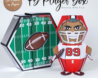Boîte de lecteur FB - SVG 3D | Téléchargement instantané | Football américain éphémère | Projet pour Cricut, Scanncut, Cameo - LPPSVG