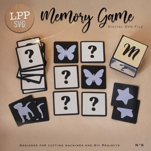 MEMORY Game - 3D SVG | Download Immediato | 24 pezzi | Progetto per Cricut, Scanncut, Cameo - LPPSVG