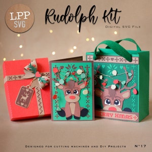 Kit RUDOLPH - SVG 3D | Téléchargement instantané | Thème du renne de Noël | Projet pour Cricut, Scanncut, Cameo - LPPSVG