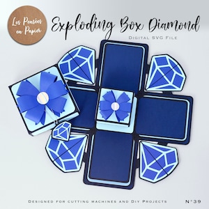 Caja EXPLOSIVA Diamante - 3D Svg| | Descarga instantánea | Proyecto para Cricut, Scanncut y Cameo - LPPSVG