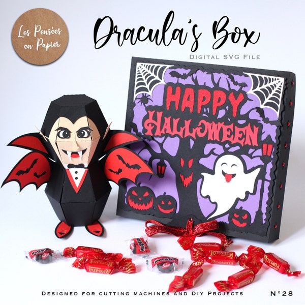 DRACULA'S Box Halloween SVG | Download Digitale Immediato | Progetto per Scanncut, Cricut, Silhouette Cameo Studio| video incluso