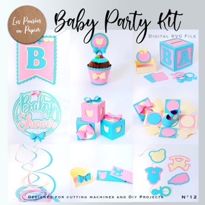 Kit Festa BEBÊ - 3D SVG | Download instantâneo | Pacote com 12 designs | Projeto para Cricut, Scanncut, Cameo - LPPSVG