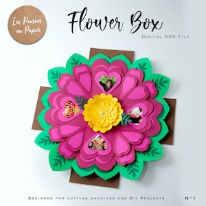 FLOWER Box 3D SVG | Instant Download | Explosion box | Project for Cricut, ScanNcut, Silhouette | LPPSVG