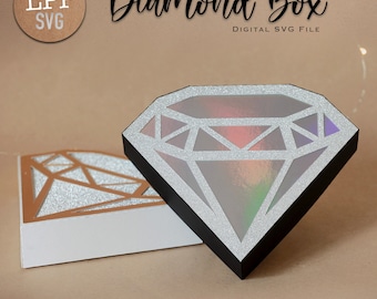 DIAMOND BOX SVG Template | Instant Dowload | Easy Svg Project for Cricut, ScanNcut, Silhouette | Assembly video included | Lppsvg
