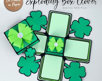 EXPLODING Box CLOVER SVG - Classic Collection | Instant Download | Svg Project for Cricut, ScanNcut, Silhouette | Assembly video included