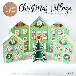 CHRISTMAS Village - 3D SVG | Instant Download | Advent Calendar | Project for Cricut, ScanNcut, Silhouette | LPPSVG