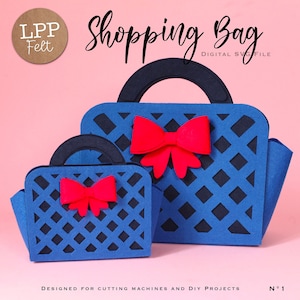 FELT Shopping Bag - 3D SVG | Download Immediato | Modello Borsa in feltro | Progetto per Cricut, Scanncut, Cameo - LPPSVG