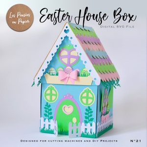 EASTER HOUSE Box SVG Easter Eggs Hunt Game Istant Download Christmas Svg Project for Cricut, Scanncut, Silhouette Exploding Box svg image 3