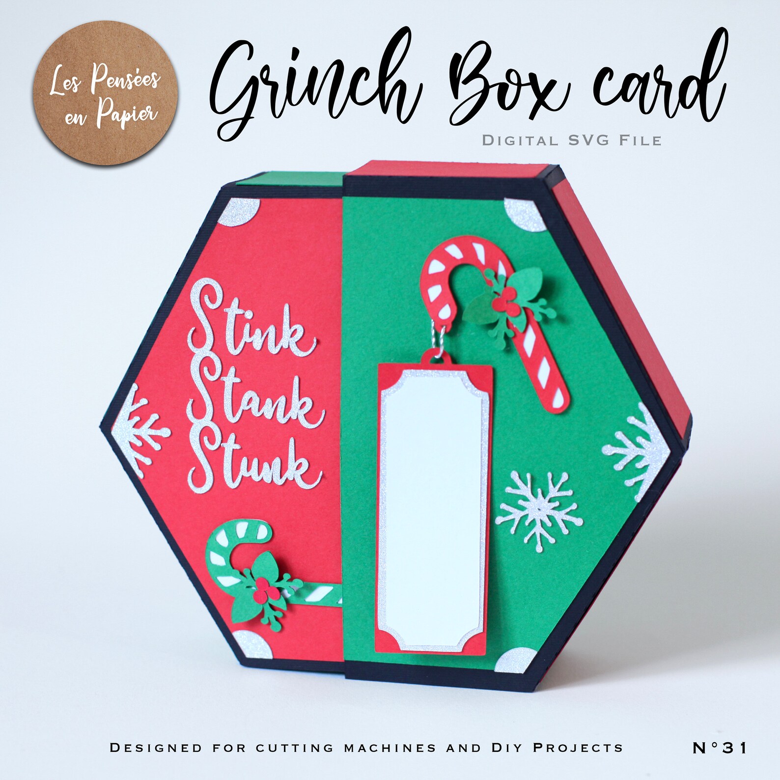 GRINCH BOX Card SVG Instant Download Svg Project for | Etsy UK