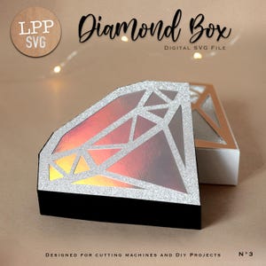 Caja de DIAMANTE - SVG 3D | Descarga instantánea | Caja de diamante | Proyecto para Cricut, Scanncut y Cameo - LPPSVG