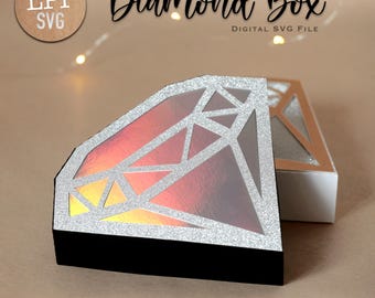 Boîte DIAMANT - SVG 3D | Téléchargement instantané | Boîte de diamant | Projet pour Cricut, Scanncut, Cameo - LPPSVG