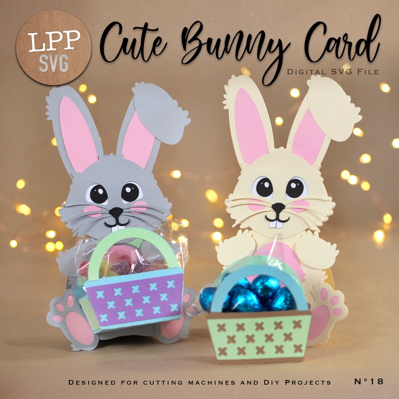Carte de lapin mignon - SVG 3D | Téléchargement instantané | Pâques | Projet pour Cricut, Scanncut, Cameo - LPPSVG image 4