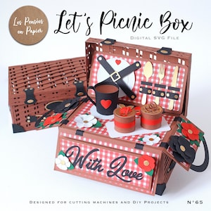 BOÎTE DE PIQUE-NIQUE - 3D svg | Téléchargement instantané | Projet pour Cricut, Scanncut, Cameo | LPPSVG