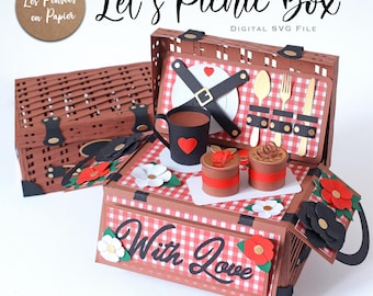 BOÎTE DE PIQUE-NIQUE - 3D svg | Téléchargement instantané | Projet pour Cricut, Scanncut, Cameo | LPPSVG