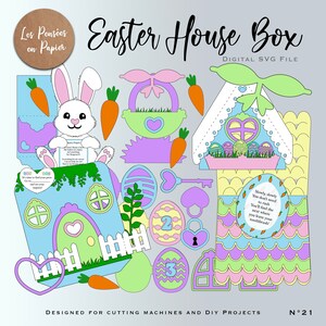 EASTER HOUSE Box SVG Easter Eggs Hunt Game Istant Download Christmas Svg Project for Cricut, Scanncut, Silhouette Exploding Box svg image 8