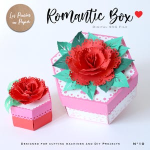 ROMANTIC Explosion Box - 3D SVG | Instant Download | Explosion box | Project for Cricut, ScanNcut, Silhouette | LPPSVG