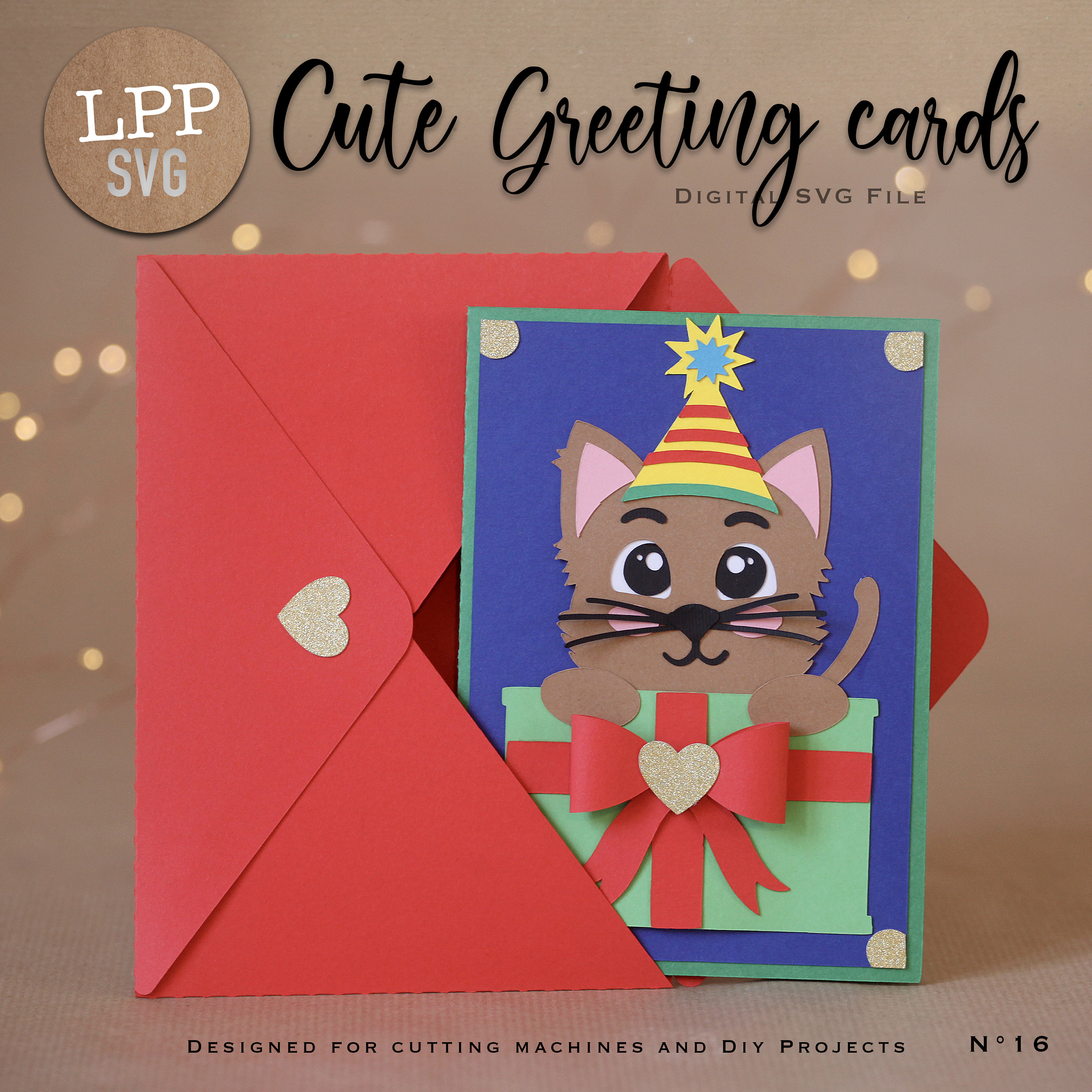 CUTE Greeting Cards SVG Set Instant Download Svg Project Etsy