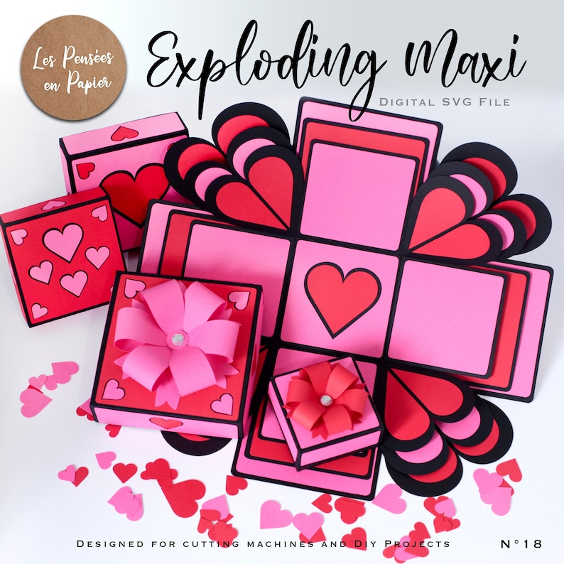 Exploding Box Size EXPLODING Maxi - 3D SVG | Instant Download | Explosion Box Jumbo Size ...