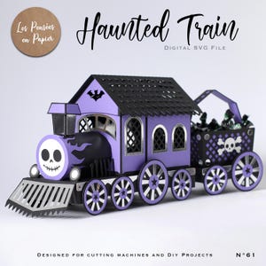 Train hanté - SVG 3D | Téléchargement instantané | Train d'Halloween | Projet pour Cricut, Scanncut, Cameo - LPPSVG