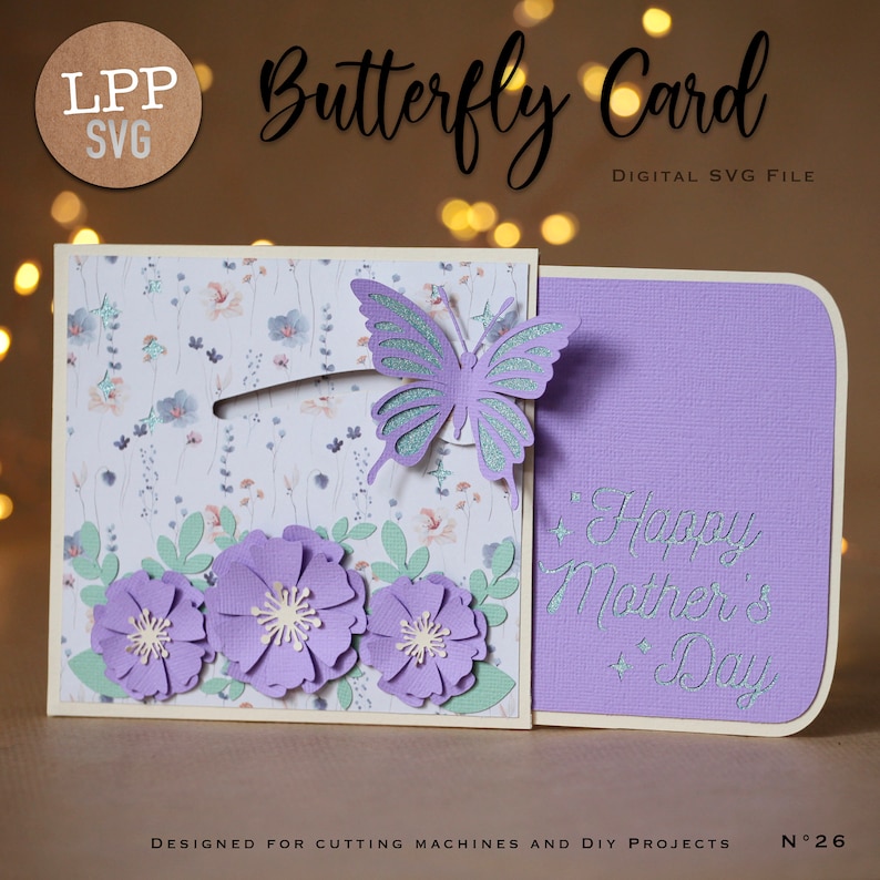 Carte PAPILLON - SVG 3D | Téléchargement instantané | Projet pour Cricut, Scanncut, Cameo - LPPSVG image 5