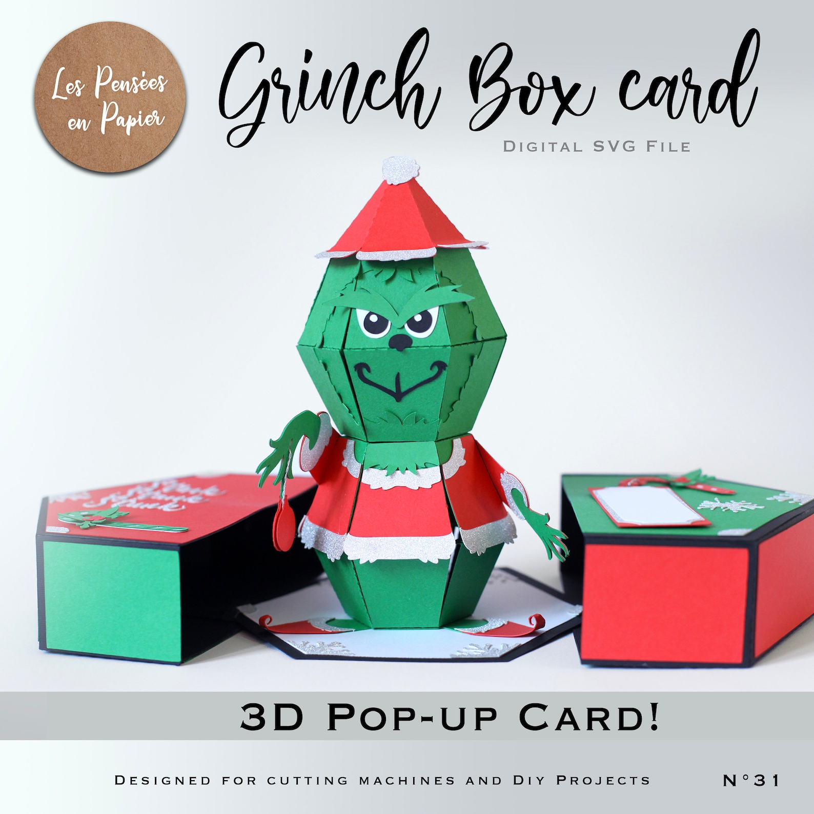 GRINCH BOX Card SVG Instant Download Svg Project for | Etsy UK
